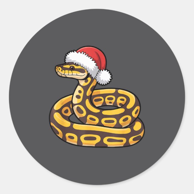 Christmas Ball Python Ugly Xmas Sweater Snake Love Classic Round Sticker (Front)