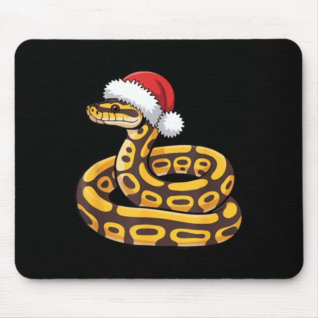 Christmas Ball Python Ugly Xmas Sweater Snake Love Mouse Mat (Front)