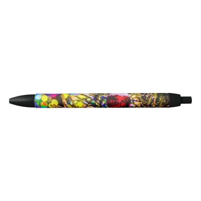 Christmas Ball Red Black Ink Pen (Front)