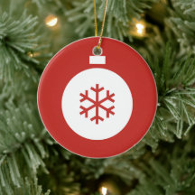 Christmas Ball Red Ceramic Ornament