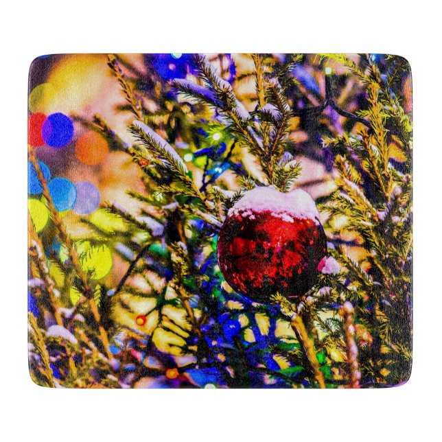 Christmas Ball Red Cutting Board (Front)