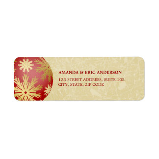 Christmas Ball Red Golden labels