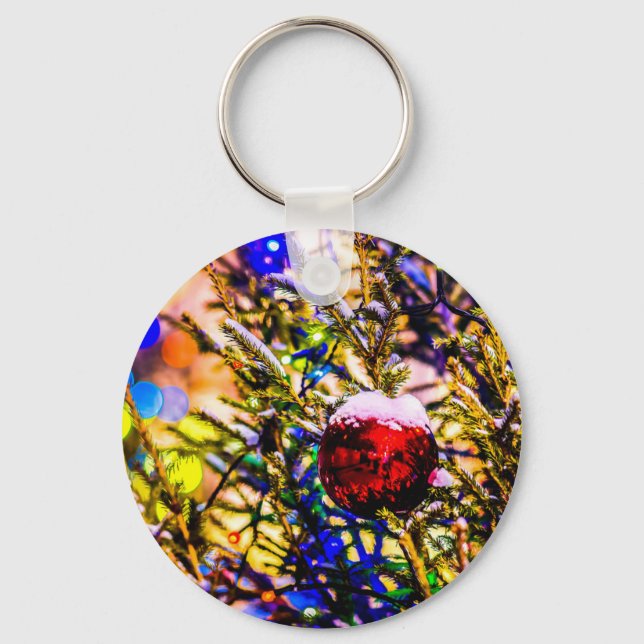 Christmas Ball Red Key Ring (Front)