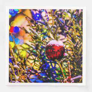 Christmas Ball Red Napkin