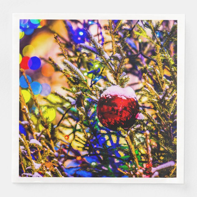 Christmas Ball Red Napkin (Front)
