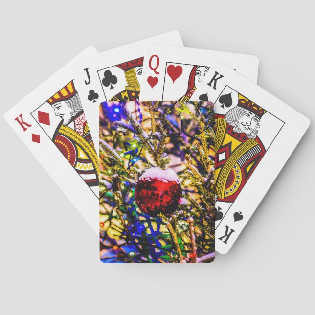 Christmas Ball Red Playing Cards (Back)