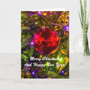 Christmas Ball Red Spruce Holiday Card