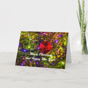 Christmas Ball Red Spruce Holiday Card