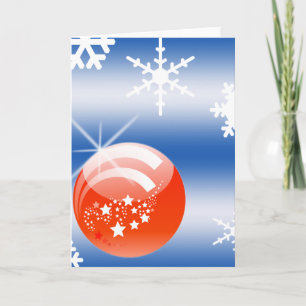 Christmas ball Snowflake blue white red Stamps Holiday Card
