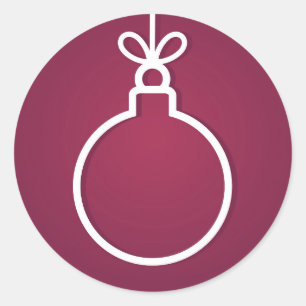 Christmas ball Sticker. Place for text. Classic Round Sticker