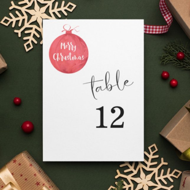 Christmas Ball Table Number Card (Creator Uploaded)
