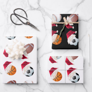 Christmas Baller Sports Funny Santa Holiday Set Wrapping Paper Sheet