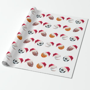 Christmas Baller Sports Funny Santa Holiday Wrappi Wrapping Paper