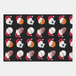 Christmas Baller Sports Funny Santa Holiday Wrapping Paper Sheet