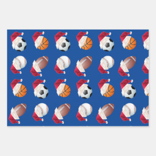 Christmas Baller Sports Funny Santa Holiday Wrapping Paper Sheet