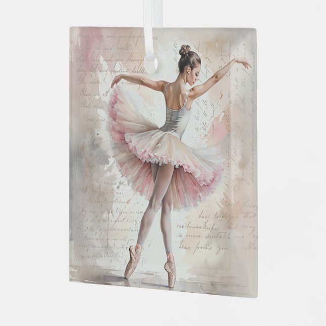 Christmas Ballerina Glass Tree Decoration (Front Left)