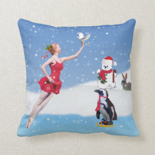 Christmas, Ballerina, Winter Wonderland, Pillow