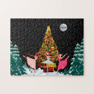 Christmas Ballerinas In Snow Jigsaw Puzzle