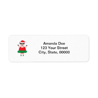 Christmas Ballet Pig Return Address Personalise