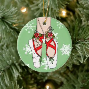 Christmas Ballet Slippers Personalised Ceramic Tree Decoration