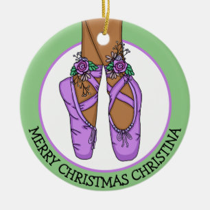 Christmas Ballet Slippers Personalised Ceramic Tree Decoration