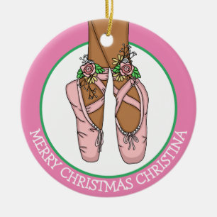 Christmas Ballet Slippers Personalised Ceramic Tree Decoration