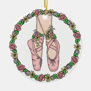 Christmas Ballet Slippers Personalised  Ceramic Tree Decoration