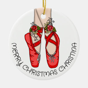 Christmas Ballet Slippers Personalised Ceramic Tree Decoration