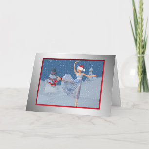 Christmas, Ballet, Snow Scene Card