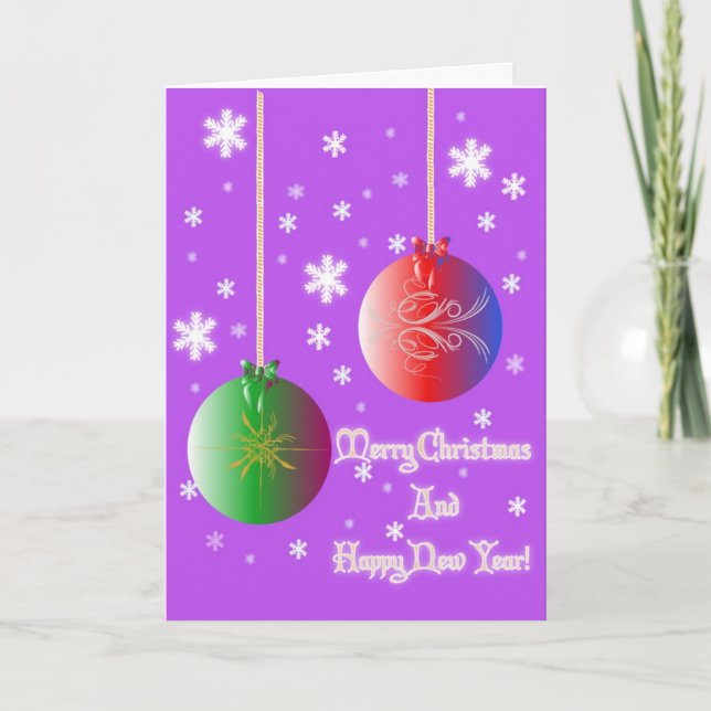 Christmas Balls 3 Holiday Card (Front)