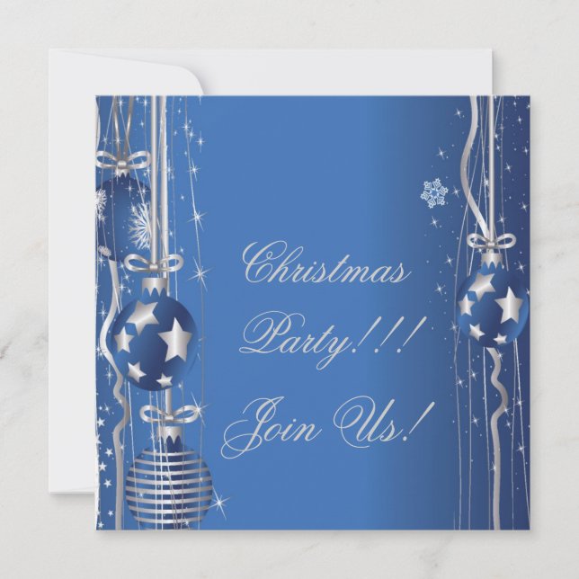 Christmas Balls And Ribbons Party  Invitation (Front)