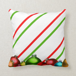 Christmas Balls and Stripes Cushion