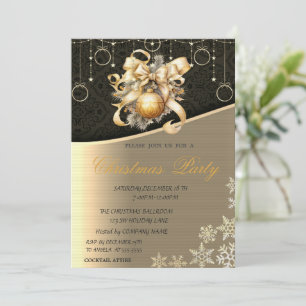 Christmas Balls,Bow Corporate Christmas Party Invitation
