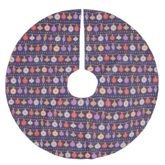 Christmas balls brushed polyester tree skirt