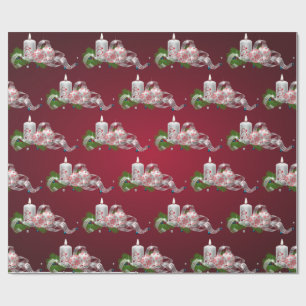 Christmas Balls,Candle Red Holiday Wrapping Paper