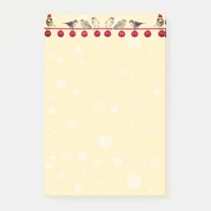 Christmas balls & carol birds post-it notes