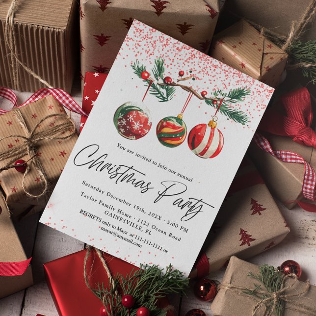 Christmas Balls Christmas Party  Invitation (Creator Uploaded)