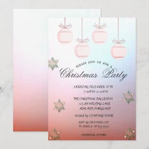 Christmas Balls,Colourful Corporate Christmas Part Invitation
