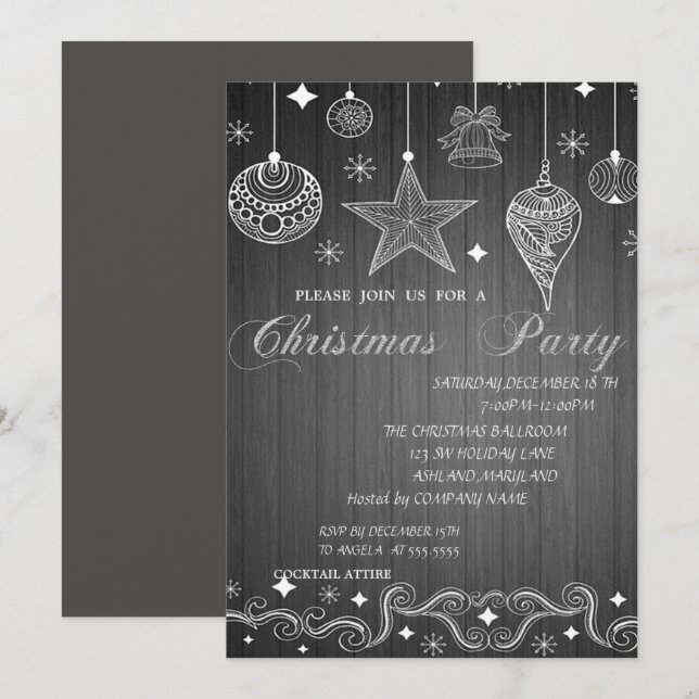 Christmas Balls ,Corporate Christmas Party Invitation (Front/Back)