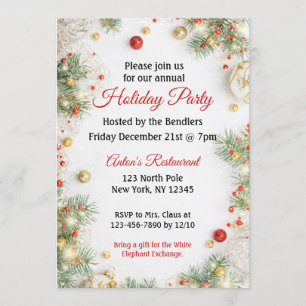 Christmas Balls Holiday Party Invitation