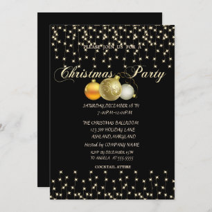 Christmas Balls,Lights,BlacCompany Christmas Party Invitation