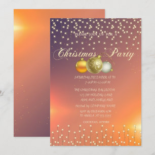 Christmas Balls,Lights Company Christmas Party Invitation