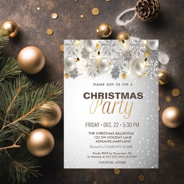 Christmas Balls,Lights Corporate Christmas Party Invitation (Creator Uploaded)
