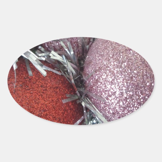 Christmas Balls Oval Sticker (Front)