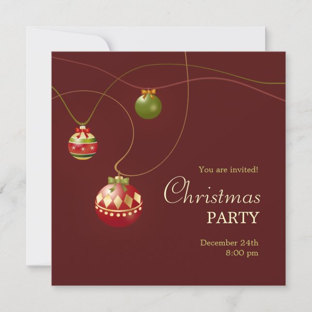 Christmas Balls Party invitation (Front)