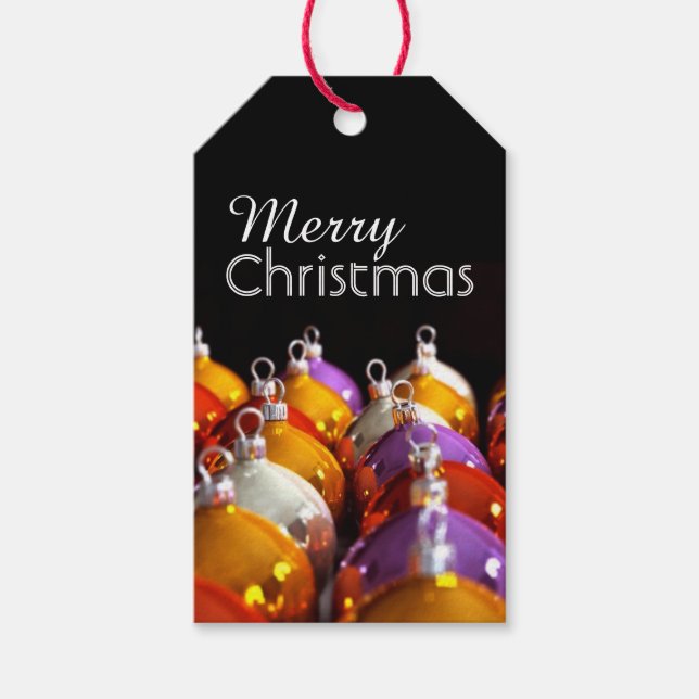 Christmas' Balls Personalised Christmas Gift Tag (Front)