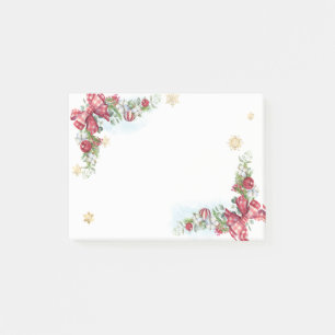 Christmas Balls,Pine Tree Branch Bow Post-it Notes