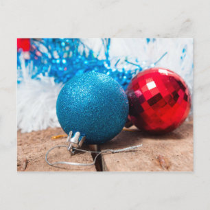 Christmas balls postcard