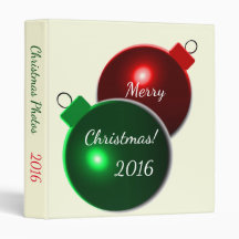 Christmas Balls Red & Green Family Name Photo