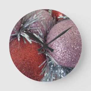 Christmas Balls Round Clock